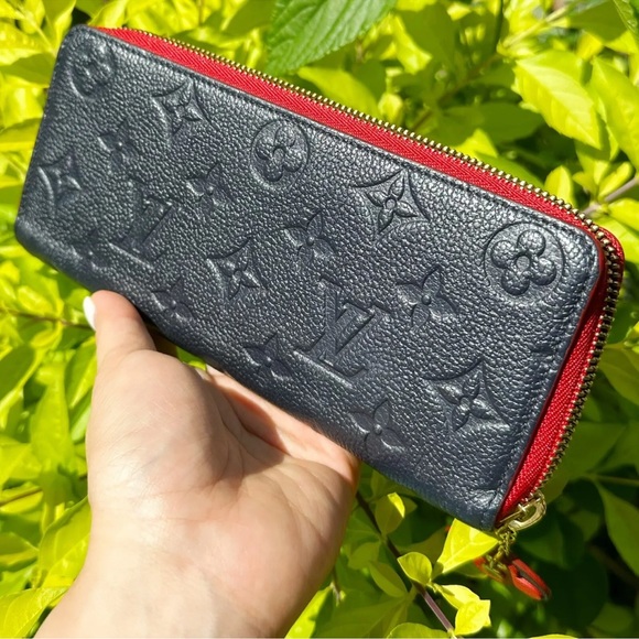 Louis Vuitton M63920 Zippy Long Wallet Portefeuille Clmence Amplant Marine Rouge - Picture 4 of 4